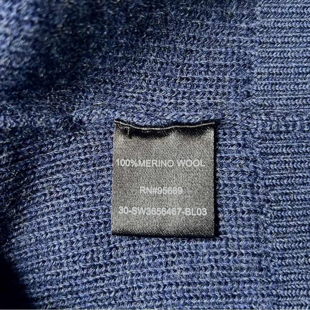 Todd Snyder Sweater Italian Merino Wool Retro Turtle Neck Navy Blue Men's Medium